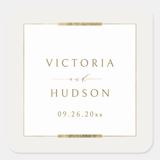 フレームエレガンスシンプルモダンクラッシー結婚ズ スクエアシール (正面)