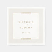 フレームエレガンスシンプルモダンクラッシー結婚ズ スタンダードカクテルナプキン (正面)