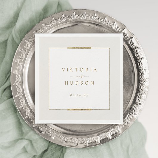 フレームエレガンスシンプルモダンクラッシー結婚ズ スタンダードカクテルナプキン