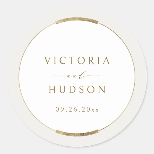 フレームエレガンスシンプルモダンクラッシー結婚ズ ラウンドシール (正面)