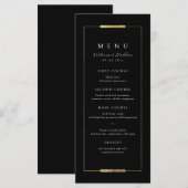 フレームエレガンスブラックシンプルモダンクラッシー結婚ズ メニュー (正面/裏面)