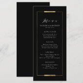 フレームエレガンスブラックシンプルモダンクラッシー結婚ズ メニュー (正面/裏面)