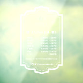 フレームエレガントカスタムビジネスロゴの営業時間 ウィンドウサイン (シート3)