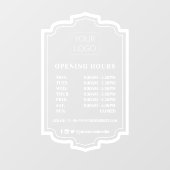 フレームエレガントカスタムビジネスロゴの営業時間 ウィンドウサイン (シート)
