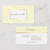 フレームエレガントシックなサテンクリーム大理石かわいらし 名刺 (正面/裏面)