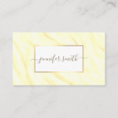 フレームエレガントシックなサテンクリーム大理石かわいらし 名刺 (正面)