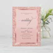 フレームエレガントバラ金ゴールドグリッター 招待状 (スタンド正面)