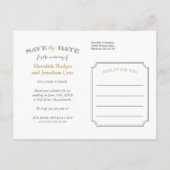 フレームエレガントフォトオーバーレイ日付の保存アナウンス 案内ポストカード (裏面)