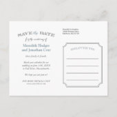 フレームエレガントフォトオーバーレイ日付の保存 案内ポストカード (裏面)