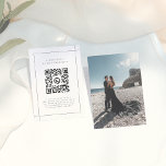フレームエレガントフォトQRコーモダンドウェディングRSVP エンクロージャーカード<br><div class="desc">Arch & Writhi写真のコレクションに合エレガントうRSVPモダンエンクロージャカー結婚ド。このデザインはエレガントフレームとシンプル外観を特徴とする。RSVPのオンラインへのQRコードがあり、あなたのウェブサイト上の他の詳細結婚を参照する。カードの裏は正面に完璧カスタムに合わせるためのあなたの写真である。このページにリンクされているコレクションを表示して、一致するアイテムを検索する。何か感じ質問があれば自由に連絡して嬉しい救済よ！</div>
