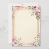 フレームエレガントフローラ女性50誕生日 招待状 (裏面)