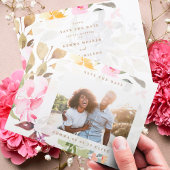 フレームエレガントフローラ水彩写真結婚の セーブザデート