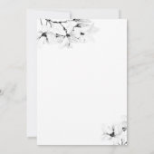 フレームエレガントモダンマグノリアフローラブライダルシャワー 招待状 (裏面)