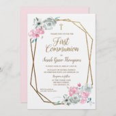 フレームエレガントモダン水彩最初のコミュニティ 招待状 (正面/裏面)