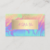 フレームエレガントモダン紙吹雪ホログラフィグラデーションック 割引カード (正面)