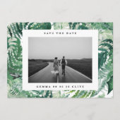 フレームエレガントリーフィウカラー写真結婚の セーブザデート (正面)