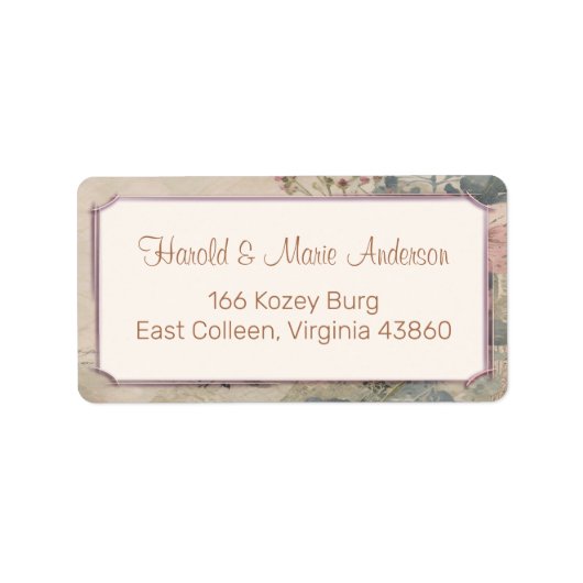 フレームエレガント付き旧ファッションド住所 シール (正面)