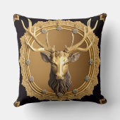 フレームエレガント付き金の鹿のエンブレム華美 クッション (裏面)