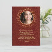 フレームエレガント写真の確認招待状 招待状 (スタンド正面)