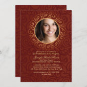 フレームエレガント写真の確認招待状 招待状 (正面/裏面)