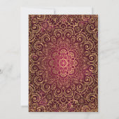 フレームエレガント紙吹雪金ゴールドマンダラキンセアニラ 招待状 (裏面)