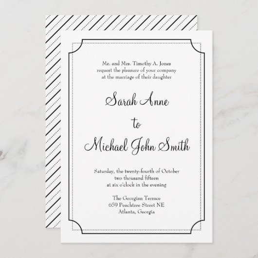 フレームエレガント結婚式招待状 招待状 (正面/裏面)