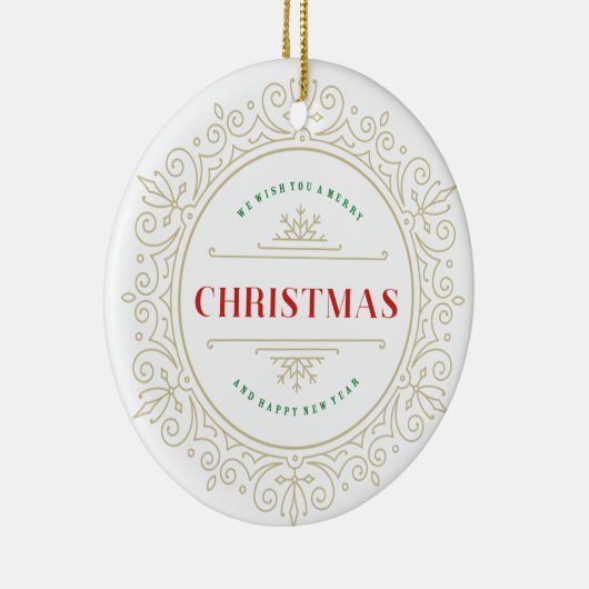 フレームエレガント華美休日の挨拶 セラミックオーナメント (右)