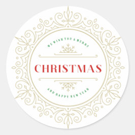 フレームエレガント華美休日の挨拶 ラウンドシール