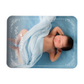 フレームエレガント華美歓迎の誕生のお知らせ マグネット (横)