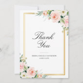 フレームエレガント赤面フローラ結婚 サンキューカード (正面)