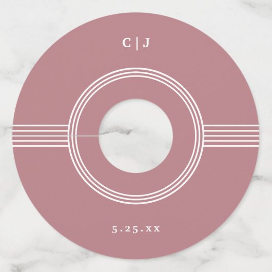 フレームエレガント |ほこりっぽいバラモノグラム結婚ズ ワイングラスタグ (正面)