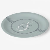 フレームエレガント |シーグラス結婚ズ ペーパープレート (アングル)