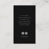 フレームエレガント |ブラックとシルバーの写真 名刺 (裏面)