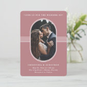 フレームエレガント |埃っぽいバラ結婚写真 招待状 (スタンド正面)