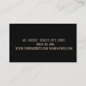 フレームエレガント、金ゴールドミュージックノートHeadphone DJ 名刺 (裏面)