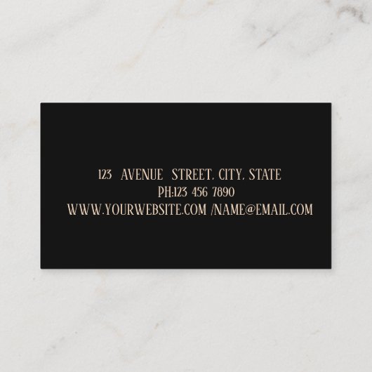 フレームエレガント、金ゴールドミュージックノートHeadphone DJ 名刺 (裏面)