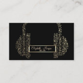 フレームエレガント、金ゴールドミュージックノートHeadphone DJ 名刺 (正面)