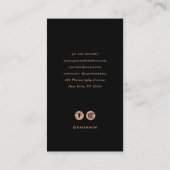 フレームエレガント|黒とバラの金ゴールド写真 名刺 (裏面)