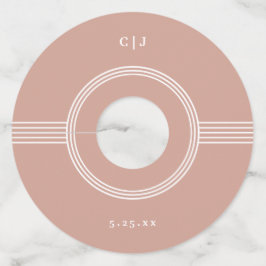 フレームエレガント | Terracotta Monogram 結婚's ワイングラスタグ