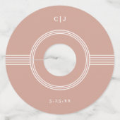 フレームエレガント | Terracotta Monogram 結婚's ワイングラスタグ (正面)