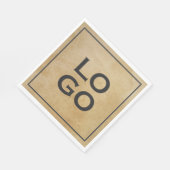 フレームカスタム付きパーチ素朴メントのロゴ スタンダードランチョンナプキン (角)