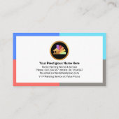 フレームカラフルブ絵を描ラシストライプの 名刺 (裏面)