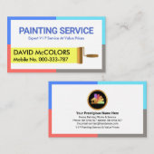 フレームカラフルブ絵を描ラシストライプの 名刺 (正面/裏面)