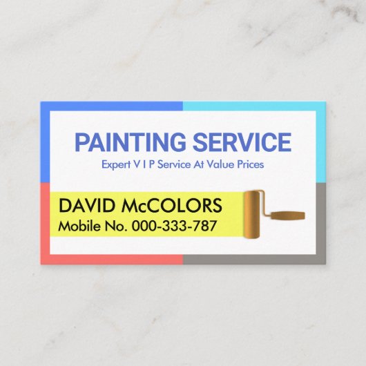 フレームカラフルブ絵を描ラシストライプの 名刺 (正面)