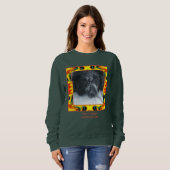 フレームカラフル自分のペットの写真を作成 スウェットシャツ (正面フル)