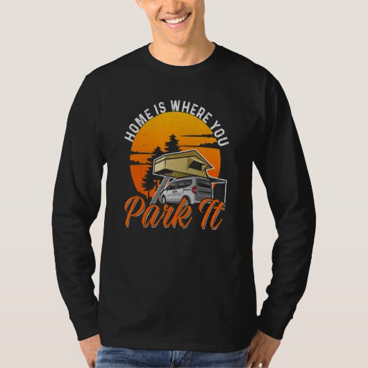 フレームキャンピングホームRvカムピンを駐車する場所 Tシャツ (正面)
