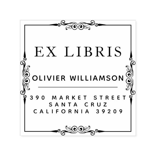 フレームクラシカル男らしExライブラリ蔵書票 セルフインキングスタンプ (デザイン)