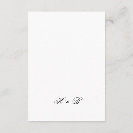 フレームクラシック付きスクリプト白黒披露宴 エンクロージャーカード (裏面)