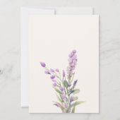 フレームクリーム包まれたに紫色のラベンダーの花 招待状 (裏面)