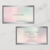フレームグラデーション単プロフェッショナルグレーシルバーパール 名刺 (正面/裏面)